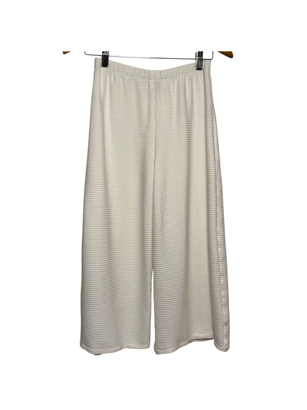 F.H. Clothing Made in USA Lagen Look White Ribbed Pull On Pants Size Small